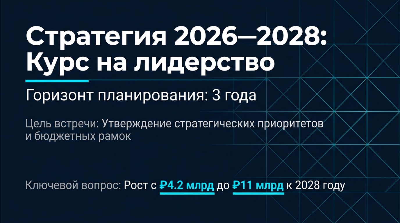 Стратегия 2026-2028: Курс на лидерство — корпоративная презентация